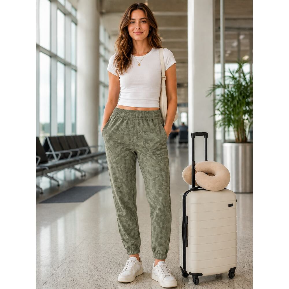ATHLETA Farallon Printed Jogger Olive Laurel Athleisure Pants Size 2